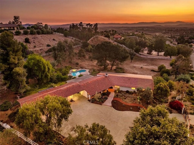 37895 Avenida Bravura, Temecula, CA 92592 - aerial view at dusk of a mountain view