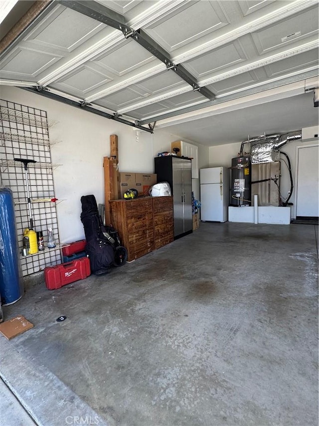 2801 Woodview Ct, Walnut, CA 91789 - garage with freestanding refrigerator and water heater