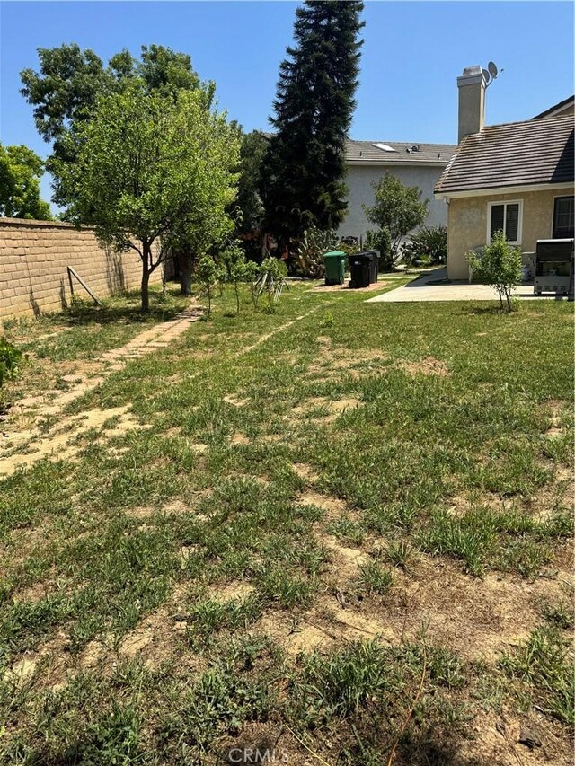 view of yard featuring a patio