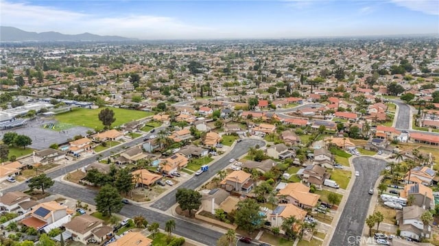aerial overview of property's location featuring mountains