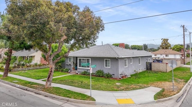 bungalow-style house with stucco siding