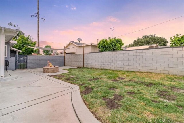4034 Durfee Ave, Pico Rivera, CA 90660 - view of yard with a fire pit and a patio