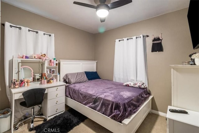 4034 Durfee Ave, Pico Rivera, CA 90660 - carpeted bedroom featuring baseboards and a ceiling fan