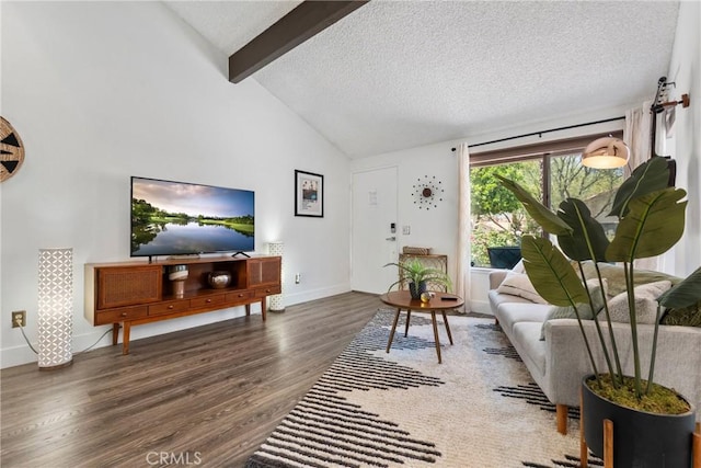 6134 Arroyo Rd Unit 3, Palm Springs, CA 92264 - living area featuring wood finished floors, a textured ceiling, and baseboards
