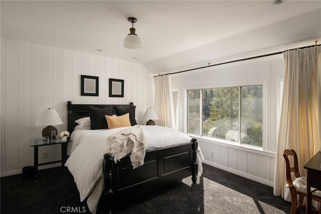 28956 Palisades Dr, Lake Arrowhead, CA 92352 - carpeted bedroom featuring lofted ceiling