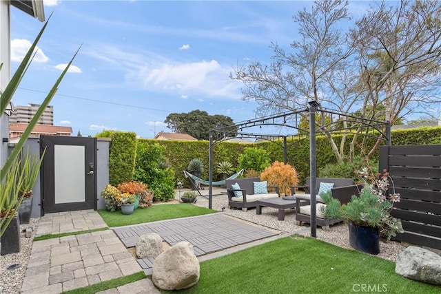 515 Traverse Dr, Costa Mesa, CA 92626 - fenced backyard with an outdoor hangout area and a patio area