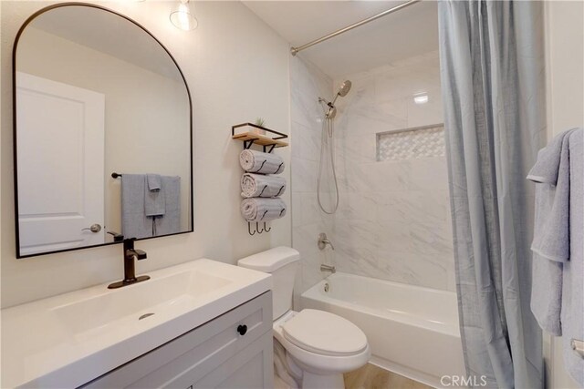10319 Hemphill Ct, San Diego, CA 92126 - bathroom featuring shower / tub combo, toilet, and vanity