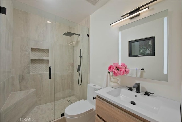 3920 Weslin Ave, Sherman Oaks, CA 91423 - full bath featuring toilet, a stall shower, and vanity