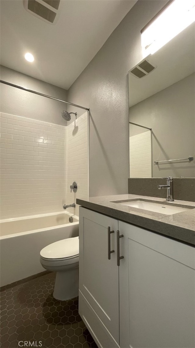 2296 Synergy, Irvine, CA 92614 - bathroom featuring toilet,  shower combination, vanity, and tile patterned floors