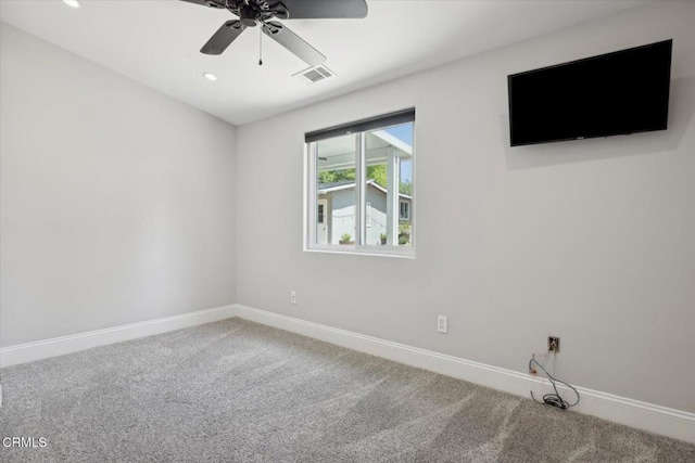 8730 Junipero Ave, Atascadero, CA 93422 - carpeted spare room with baseboards, a ceiling fan, and recessed lighting