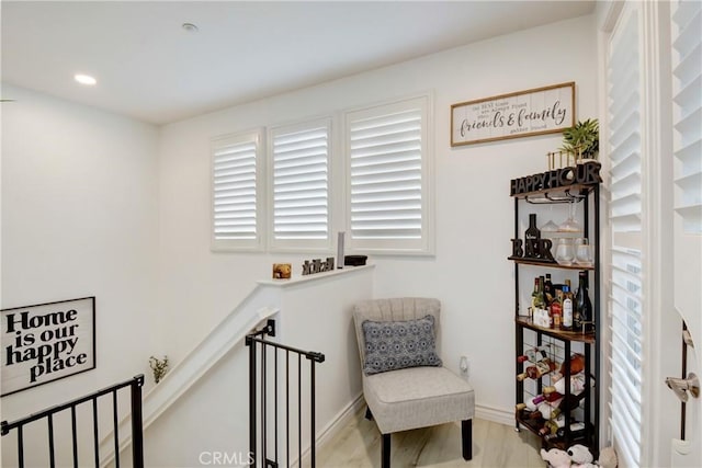 12474 Benton Dr Unit 2, Rancho Cucamonga, CA 91739 - sitting room featuring an upstairs landing, wood finished floors, baseboards, recessed lighting, and plenty of natural light
