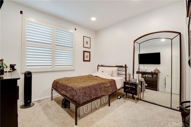 12474 Benton Dr Unit 2, Rancho Cucamonga, CA 91739 - bedroom with light carpet, recessed lighting, and baseboards