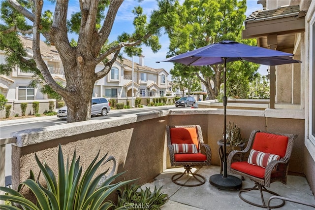 balcony with a residential view