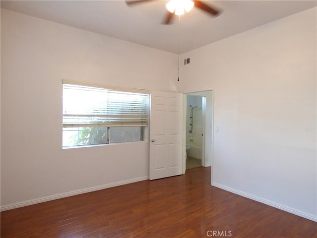 612 San Gabriel Blvd, Rosemead, CA 91770 - empty room featuring ceiling fan, wood finished floors, and baseboards
