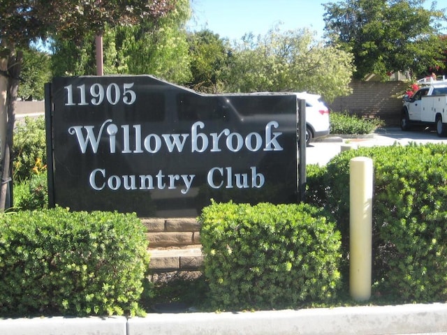 view of community sign