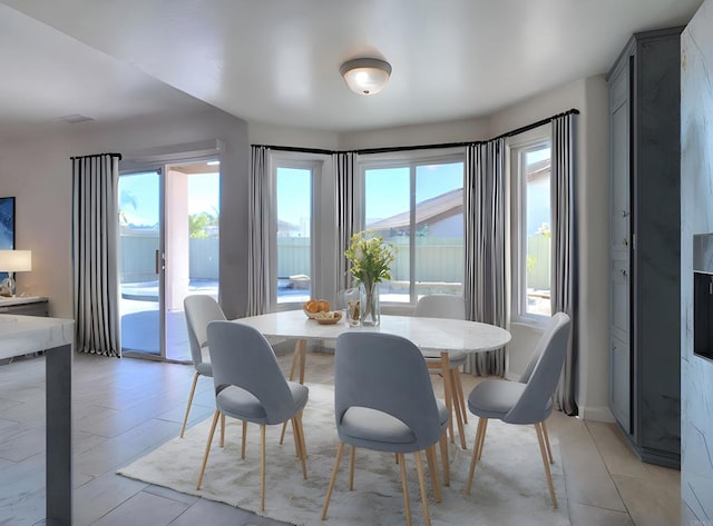 dining area with plenty of natural light