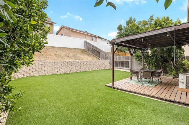 2137 N Mammoth Pl, Escondido, CA 92029 - fenced backyard with a deck and outdoor dining space