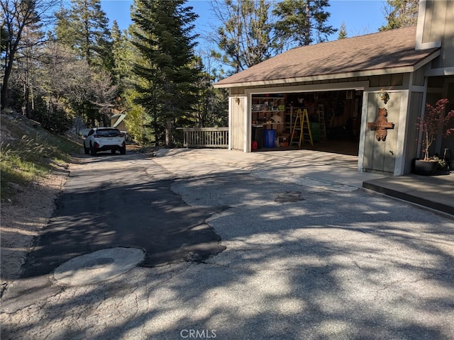 garage with driveway