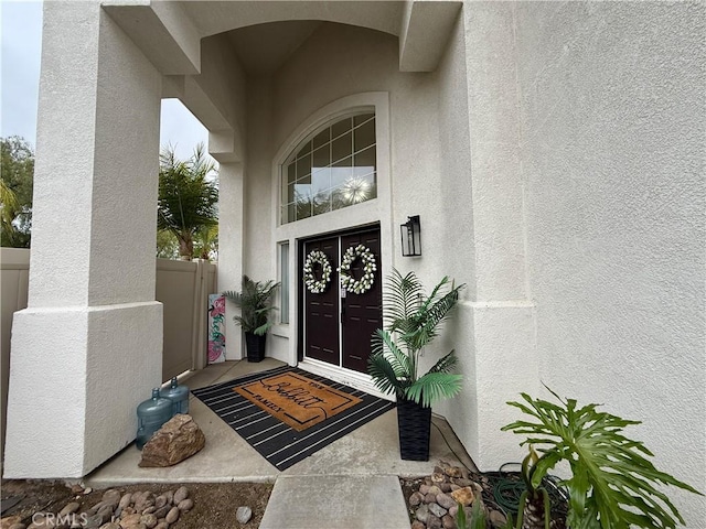 23 Ponte Sonata, Lake Elsinore, CA 92532 - doorway to property with stucco siding