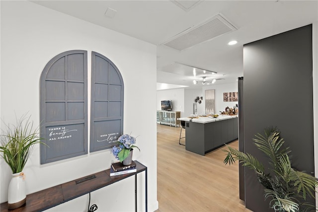 321 S Oxford Ave Unit 603, Los Angeles, CA 90020 - hallway with light wood finished floors and recessed lighting