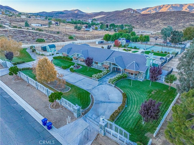 view from above of property with mountains