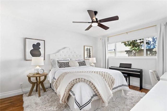 26351 Tarrasa Ln, Mission Viejo, CA 92691 - bedroom with baseboards, wood finished floors, and ceiling fan