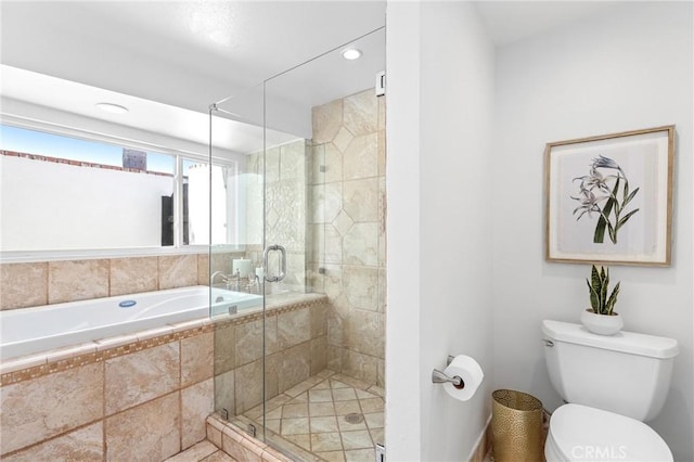 26351 Tarrasa Ln, Mission Viejo, CA 92691 - bathroom with a shower stall, a garden tub, toilet, and recessed lighting
