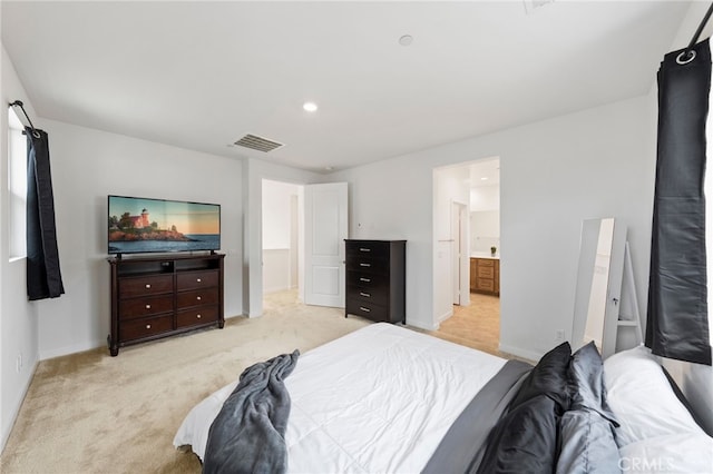32182 Penstemon Way, Temecula, CA 92591 - bedroom featuring light colored carpet, baseboards, recessed lighting, and ensuite bathroom