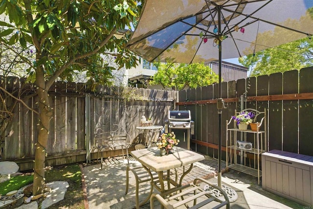 10158 Carefree Dr, Santee, CA 92071 - view of patio / terrace featuring fence and a grill