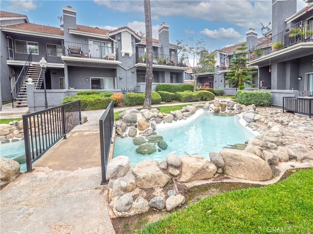 776 E San Bernardino Rd Unit 3, Covina, CA 91723 - outdoor pool with a residential view and stairs