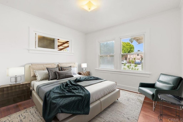 4570 Texas St, San Diego, CA 92116 - bedroom with crown molding, wood finished floors, and baseboards