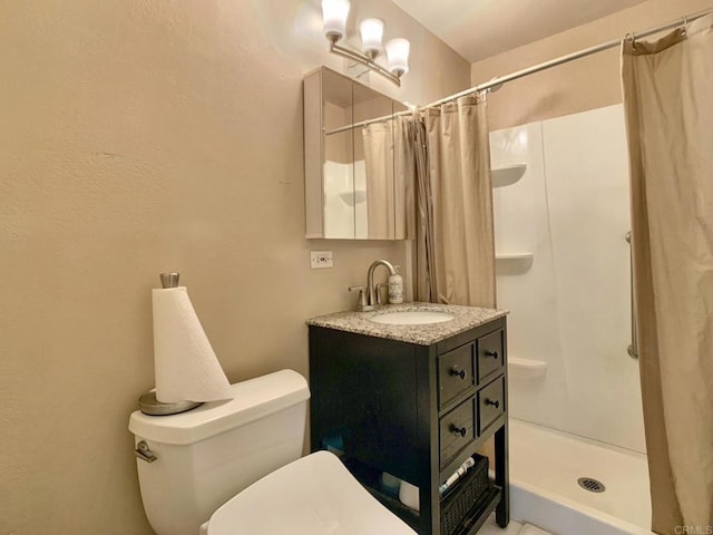 9884 Settle Rd, Santee, CA 92071 - bathroom with a shower stall, toilet, and vanity