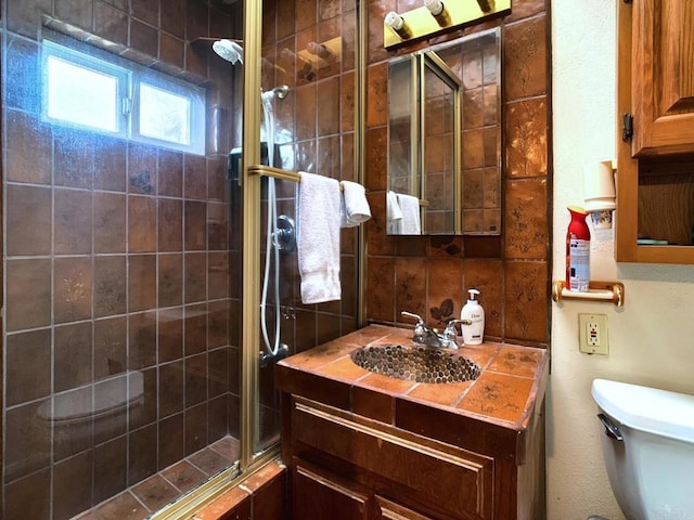 9884 Settle Rd, Santee, CA 92071 - bathroom with a stall shower, toilet, and vanity