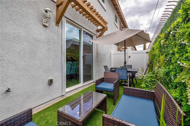view of patio with outdoor dining space