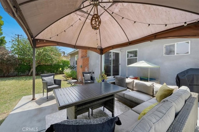 3821 W 183rd St, Torrance, CA 90504 - view of patio with outdoor lounge area, outdoor dining area, and a gazebo