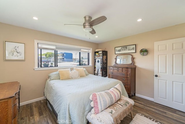 3717 W 182nd St, Torrance, CA 90504 - bedroom featuring wood finished floors, recessed lighting, and ceiling fan