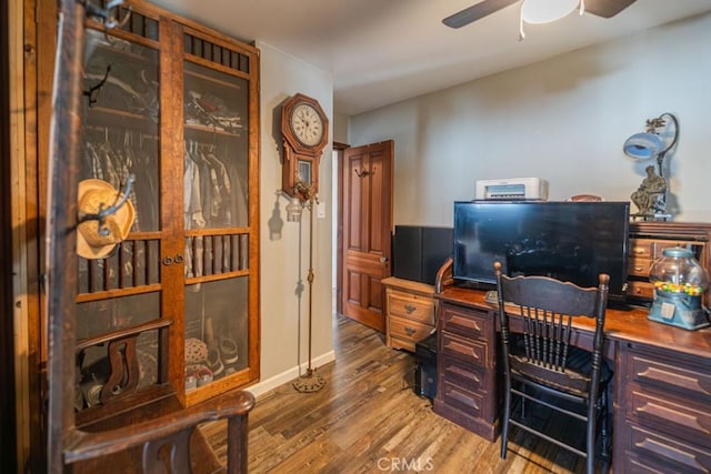 3717 W 182nd St, Torrance, CA 90504 - home office with ceiling fan and wood finished floors
