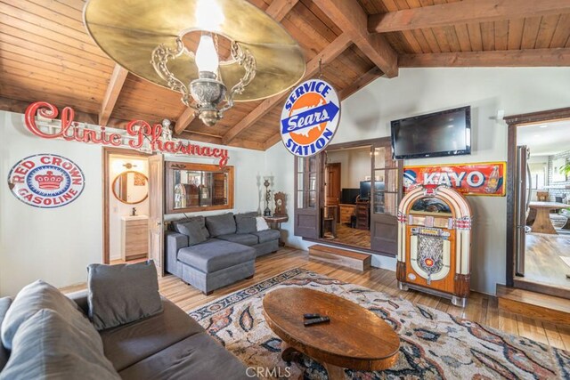 3717 W 182nd St, Torrance, CA 90504 - living area featuring wooden ceiling and hardwood / wood-style flooring