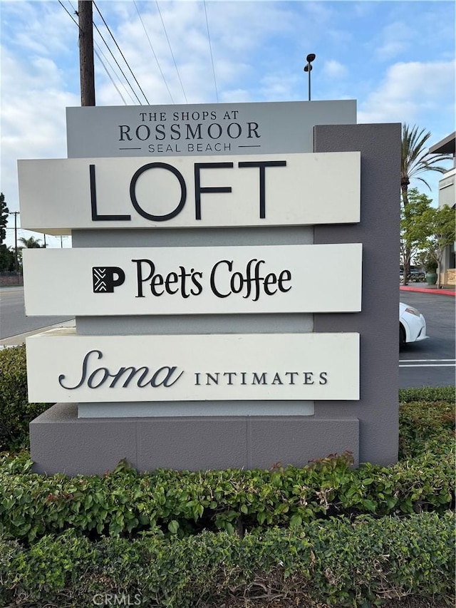 view of community sign