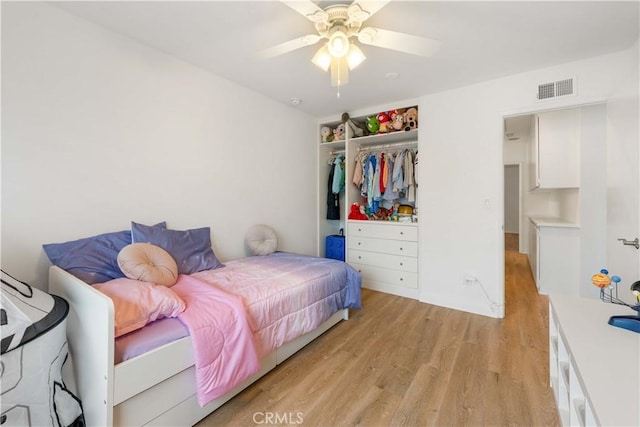 9735 Reseda Blvd Unit 56, Northridge, CA 91324 - bedroom featuring light wood finished floors, a closet, and ceiling fan