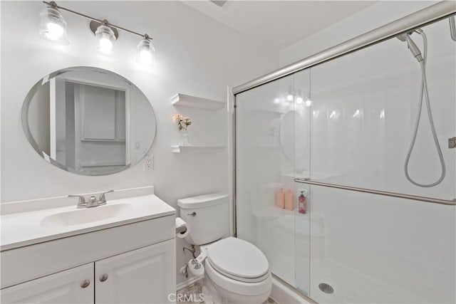 9735 Reseda Blvd Unit 56, Northridge, CA 91324 - bathroom with a stall shower, toilet, and vanity