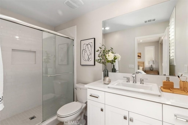 554 Catalonia, Lake Forest, CA 92630 - bathroom featuring ensuite bath, vanity, a stall shower, and toilet
