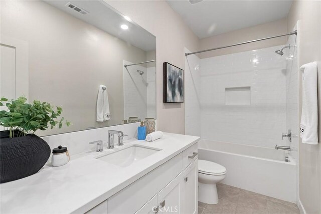 554 Catalonia, Lake Forest, CA 92630 - bathroom with vanity, toilet, bathing tub / shower combination, and tile patterned flooring