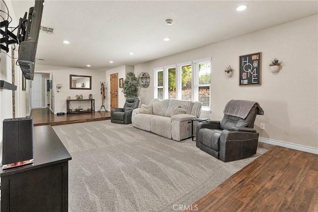 15151 Riverside Ln, Apple Valley, CA 92307 - living area with recessed lighting, baseboards, and wood finished floors
