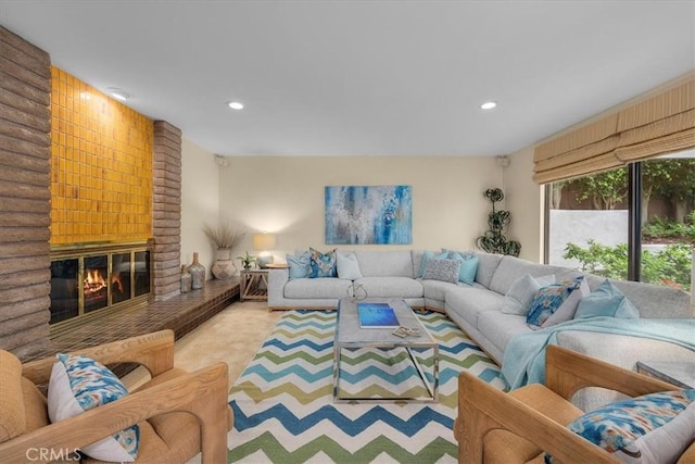 1467 18th St, Manhattan Beach, CA 90266 - living area with a fireplace and recessed lighting
