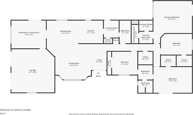 45792 Sutton Dr, Oakhurst, CA 93644 - room layout
