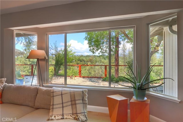45792 Sutton Dr, Oakhurst, CA 93644 - living area with baseboards and wood finished floors