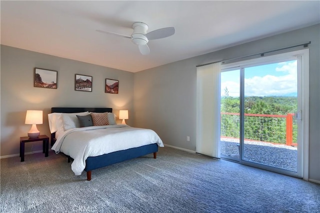 45792 Sutton Dr, Oakhurst, CA 93644 - bedroom with access to exterior, baseboards, and carpet flooring