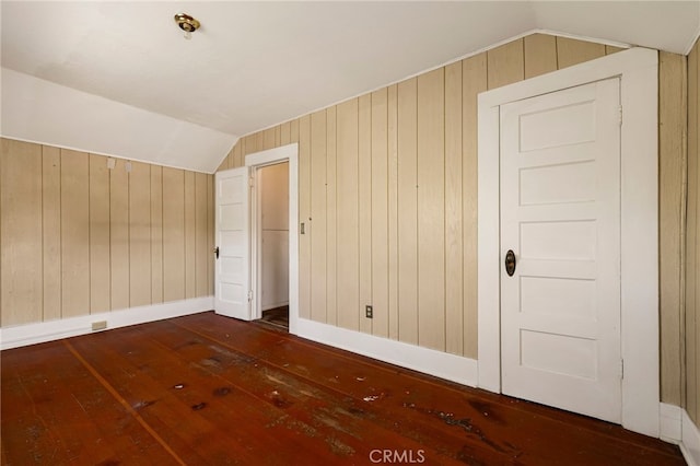 440 S Plumas St, Willows, CA 95988 - additional living space with lofted ceiling, hardwood / wood-style flooring, wooden walls, and baseboards