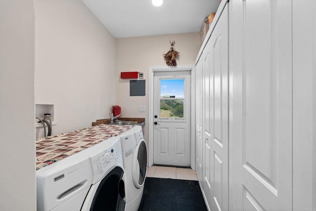 2389 Eric Rd, Fallbrook, CA 92028 - laundry area with independent washer and dryer and light tile patterned floors